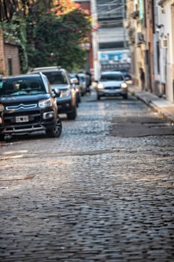 street with cars of modern city