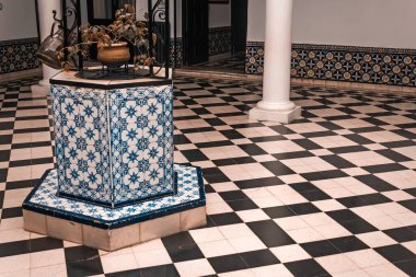 Interior of beautiful building in chess style