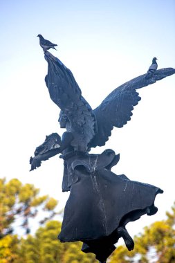 Side view of angel statue