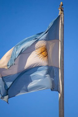 Argentinië vlag op blauwe hemelachtergrond