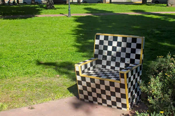 Chess Chair Sunny Park — Foto de Stock