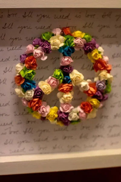 Flower wreath with peace sign
