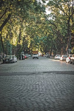 BUENOS AIRES, ARGENTINA - 7 Kasım 2021: Buenos Aires 'te sessiz bir sokak sahnesi