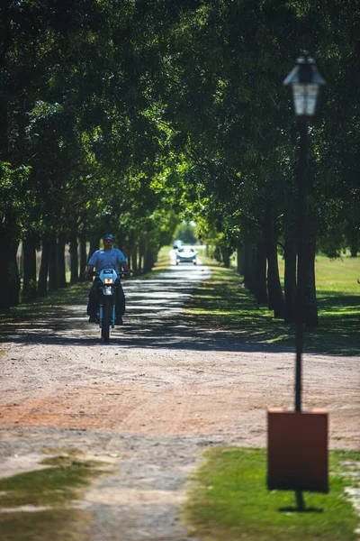 공원에서 오토바이를 — 스톡 사진