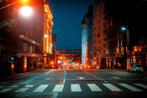 Forgalom Városban Éjszaka — Stock Fotó