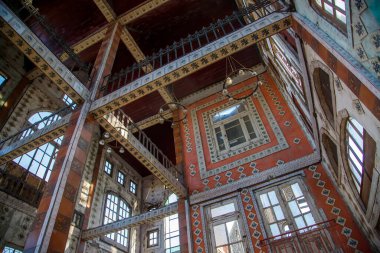 Buenos Aires, Arjantin - 18 Nisan 2023: Arjantin 'in ortaçağ köyü Campanopolis' teki kulenin iç manzarası 