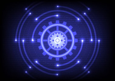 Teçhizat mekanik hareket merkezini soyutla açık mavi arkaplan