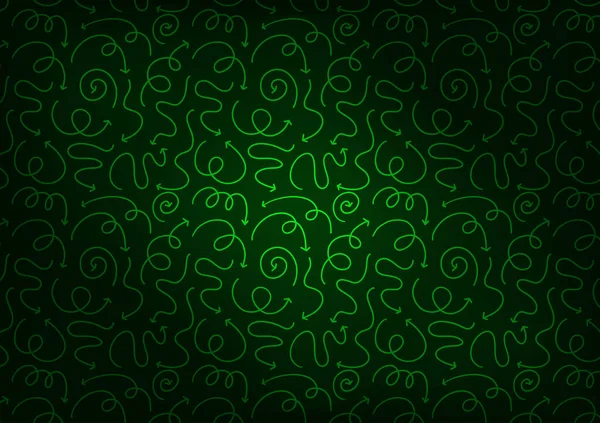 Ok darmadağın. Ok yeşili, pürüzsüz desen. Vektör tasarımı illüstrasyonu.