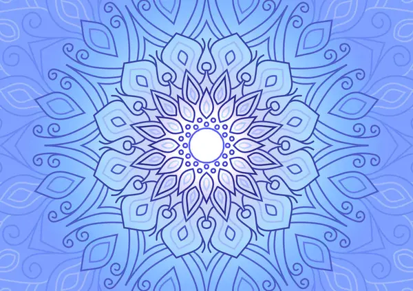 Mandala flower. Blue light geometric modern style. vector illustration.