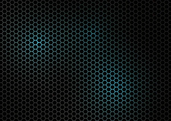 Presentation background. Banner blue line honeycomb geometry hexagon black background. vector illustration background.