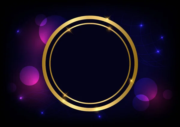 Lüks altın daire merkezi, parlak renkli altın prim alan modern arka plan. Soyut vektör illüstrasyonu.