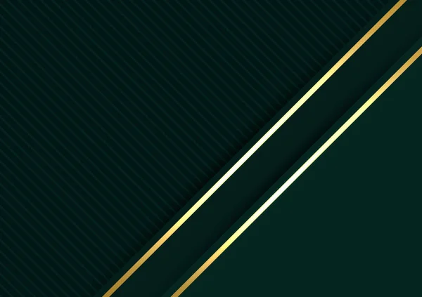 Banner Luxe Goud Glanzende Lijn Moderne Stijl Versieren Groene Achtergrond — Stockvector