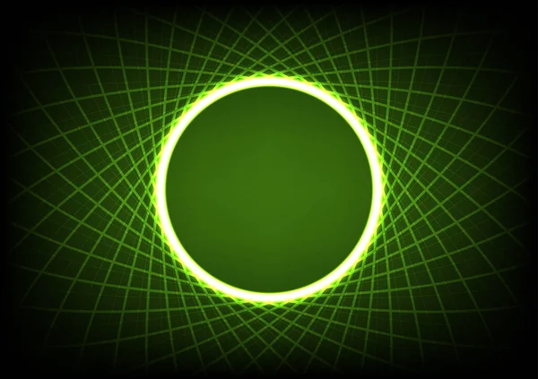 Technologie Achtergrond Abstract Digitale Technologie Groen Houden Cirkel Lichtlijn Achtergrond — Stockvector