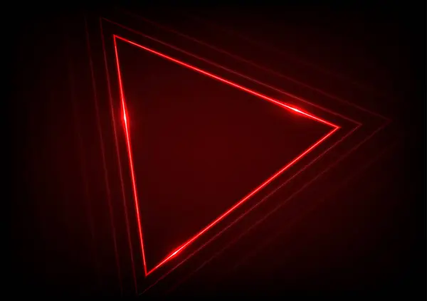 Stile Astratto Triangolo Rosso Neon Luce Linea Gradiente Digitale Tecnologia — Vettoriale Stock