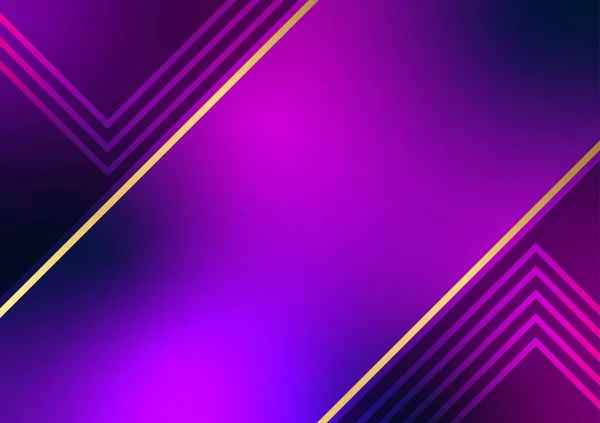 呈现抽象的紫色梯度金线三角形横幅背景 矢量说明 — 图库矢量图片