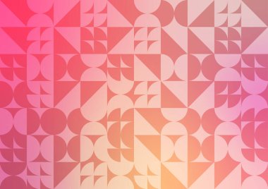 Bauhaus geometrik desen gradyan pembe arka plan. vektör illüstrasyonu.