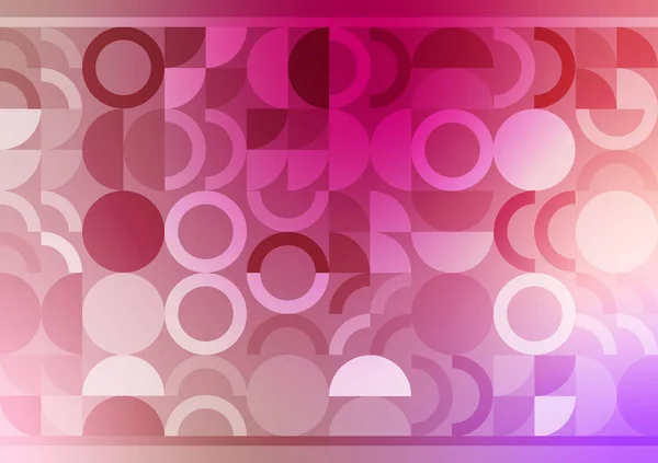 Gradient Geometrische Rosa Kreis Weiche Linie Bauhaus Muster Hintergrund Vektorillustration — Stockvektor