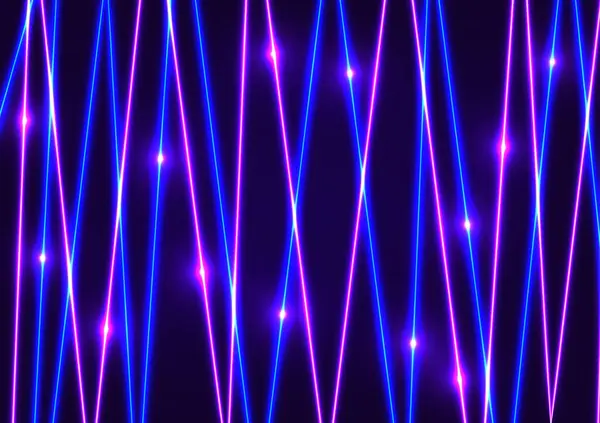 Teknologi Digital Abstrak Latar Belakang Dinamis Garis Lampu Neon Ungu - Stok Vektor