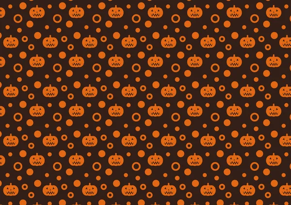 Söt Pumpa Mönster Orange Halloween Tema Festival Mysterium Dekoration Bakgrund — Stock vektor