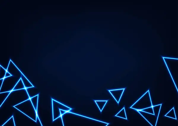 Absztrakt Digitális Neon Fényvonal Háromszög Véletlenszerű Dinamikus Megjelenítési Háttér Vektor — Stock Vector