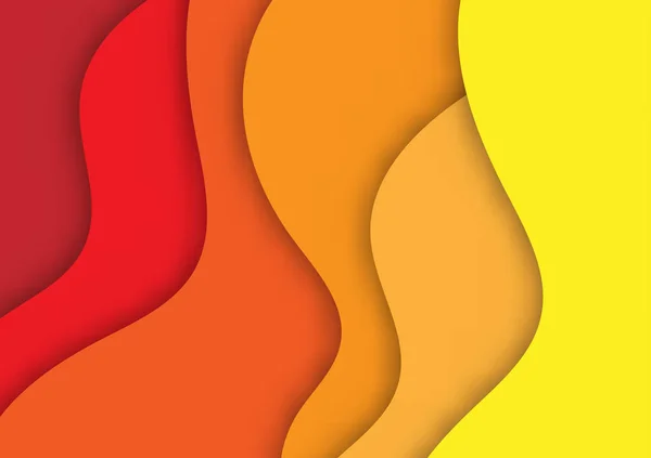 Renkli sarı çizgi kırmızı eğri, turuncu dalga modern tarz dekorasyon arka planı. vektör illüstrasyonu.