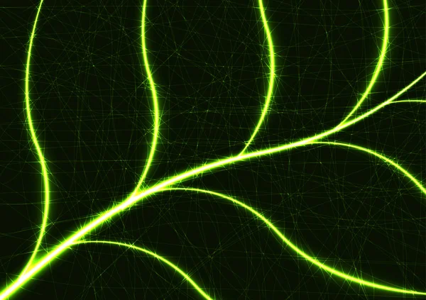 Natural Green Leaf Science Line Digital Decoration Movement Background Vector — Stock Vector