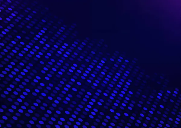 Digital Technology Neon Dot Circle Light Line Dark Blue Background — Stock Vector