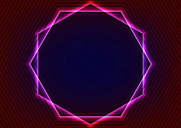 紫の魔法六角センタースペースパターンダークバックグラウンド ベクトルイラスト — ストックベクタ