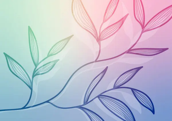 Yumuşak pastel doğal tropikal yaprak sanat arka planı. vektör illüstrasyonu.