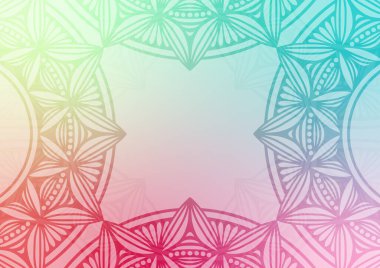 Pastel yumuşak mandala çizgi gradyan arkaplanı. vektör illüstrasyonu.