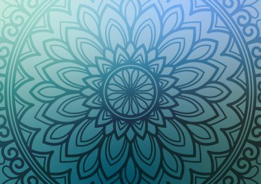 Mavi mandala çizgisi geometri arka planı. vektör illüstrasyonu.