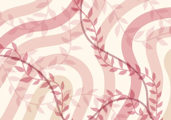Tropikal yaprak pembe soyut çizgi doğal sanat arka planı. vektör illüstrasyonu.