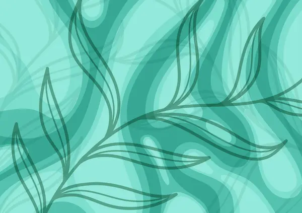 Yeşil yapraklı bitki grafik sunum arka planı. vektör illüstrasyonu.