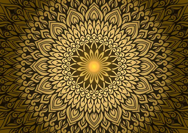 Lüks mandala premium altın çizgili çiçek arkaplanı. vektör illüstrasyonu.
