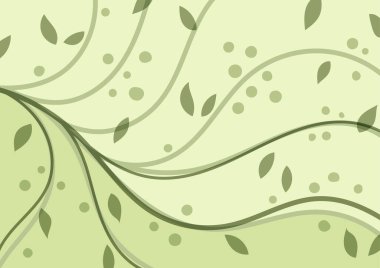 Yeşil soyut bitki çizgisi sunum arkaplanı. vektör illüstrasyonu.