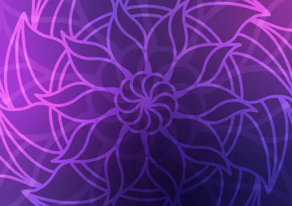 Çiçek mandala tasarım çizgisi mor sanat arka planı. vektör illüstrasyonu.