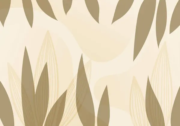 Kahverengi bitki çizgisi soyut yaprak arkaplanı çiziyor