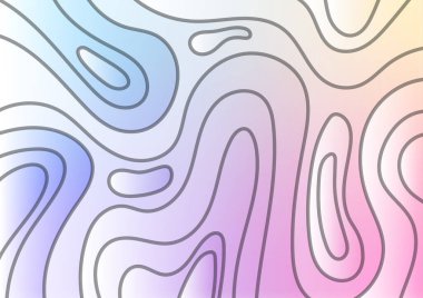 Gradyan tasarım Pastel eğrisi dalgalı çizgi arkaplan çizimi çizimi.