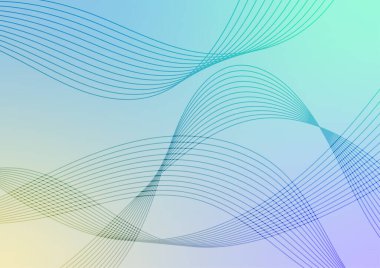 Girdap deseni çizgi eğrisi sunumu mavi arkaplan çizimi.