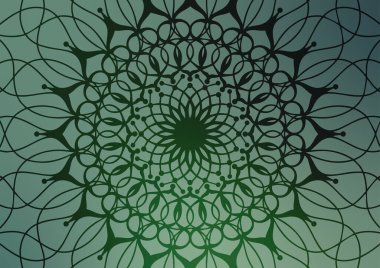 Yeşil çiçek mandala gradyan sanat arka planı