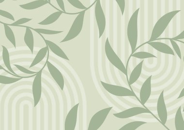 Yeşil yaprak çizgisi arkaplanını soyut bırak