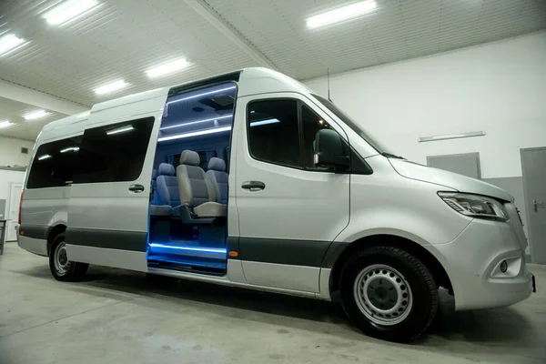 Confortable Intérieur Autobus Passagers Avec Des Sièges Rembourrés — Photo
