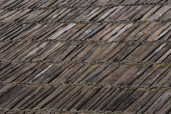 Telhado Madeira Velha Textura Padrão Telhado Madeira — Fotografia de Stock
