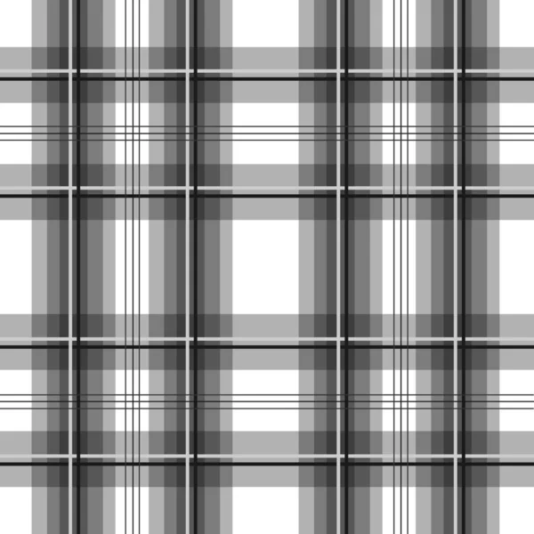 传统的矢量单色防水布图案 黑色和白色的苏格兰格子图案 具有交叉线的灰色凯尔特背景 — 图库矢量图片