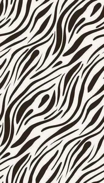 Абстрактная Текстура Кожи Зебры Монохромный Анималистический Шаблон Черно Белый Фон — стоковый вектор