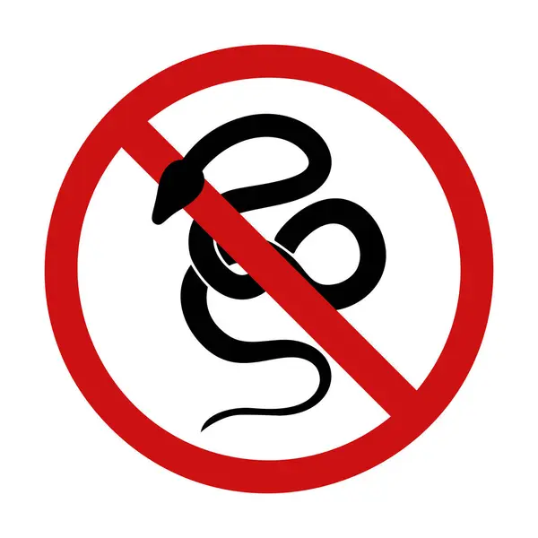 Vektorverbotsschild Mit Schlangensilhouette Gefahr Eines Giftbisses Wildtiere Nicht Berühren Boa — Stockvektor