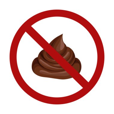 Arka planda köpek dışkısı olan vektör yasağı işareti. Halka açık yerlerde kaka yapmak yasaktır. Kakayı temizle.