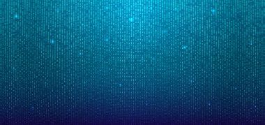 Işık parçacıkları ile vektör mavi tekno arka plan. Noktalı nöron fütüristik geçmişi. Pankart ve web siteleri için dijital veri arkaplanı. Soyut yatay arkaplan