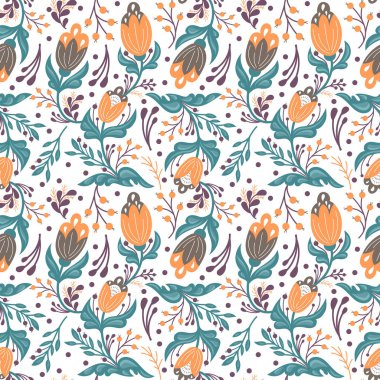 Kusursuz desen. Çiçekli halk sanatı deseni.