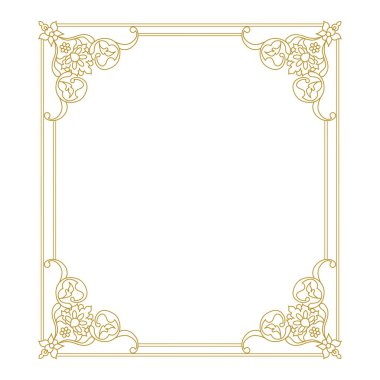 Vektör dekoratif çerçeve. Tasarım şablonu için zarif unsur, metin için yer. Çiçek sınırı. Doğum günü için dantelli dekor ve tebrik kartı, düğün davetiyesi.